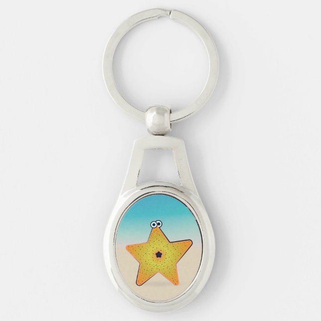 Cartoon Starfish Keychain (Front)