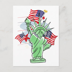 Cartoon Statue of Liberty Postcard