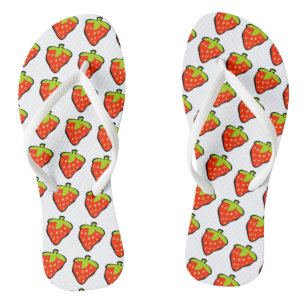 Cartoon Strawberries Pattern Flip Flops