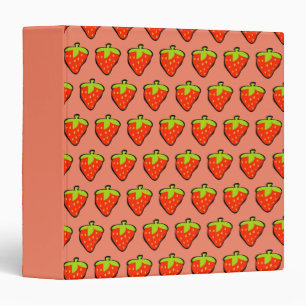 Cartoon Strawberries Red Pattern Binder