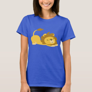 Cartoon Stretching Lion Women T-shirt