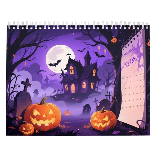 Cartoon-style Halloween art Calendar (Cover)
