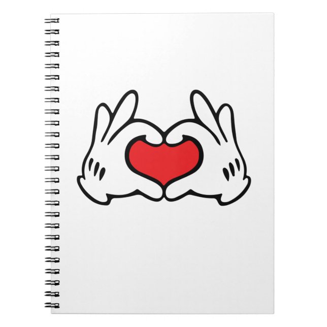 Cartoon Style Hand Love Heart Notebook (Front)