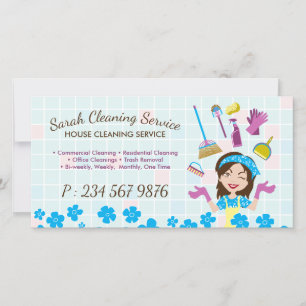 Cartoon Style Maid House Cleaning Service