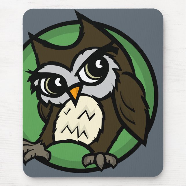 CARTOON STYLE OWL VERTICAL MOUSE PAD (Front)