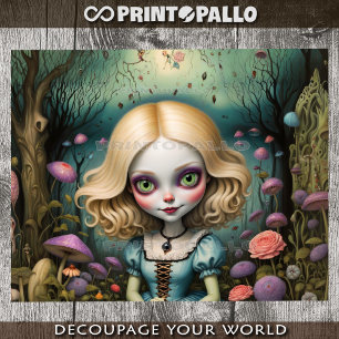 Cartoon style psychedelic Alice in the wonderland Tissue Paper