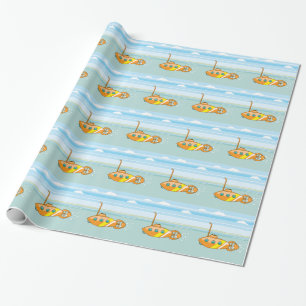 cartoon submarine wrapping paper