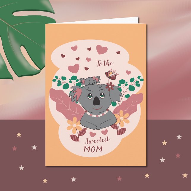 Cartoon sucré Koalas carte de fête des mères (Créateur téléchargé)