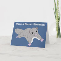 Cartoon Sugar Glider Illustration Custom Birthday