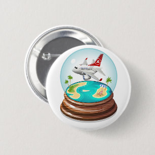 Cartoon Summer Cristal Ball 2 Inch Round Button