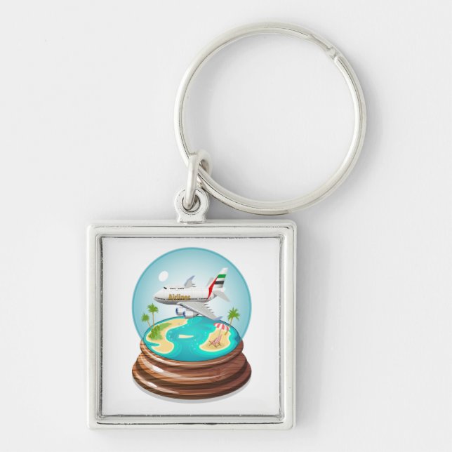 Cartoon Summer Cristal Ball Keychain (Front)