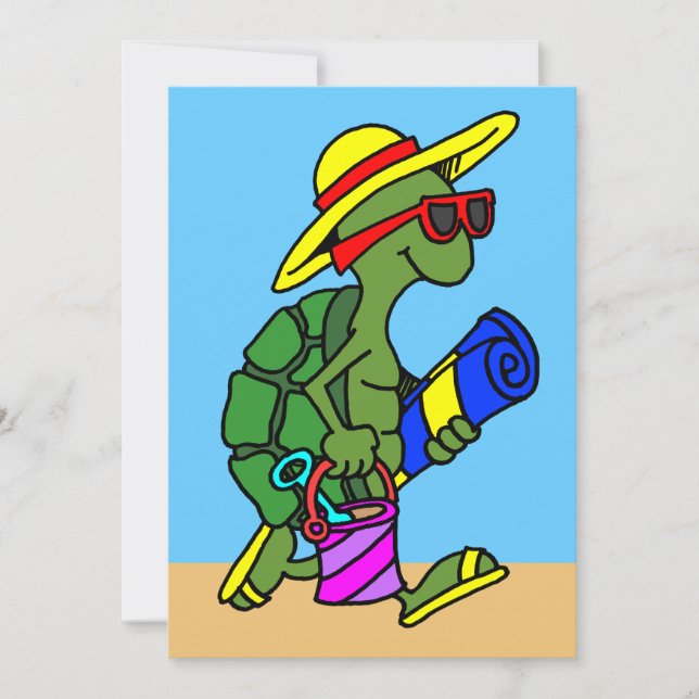 Cartoon Summer Turtle Invitation (Front)