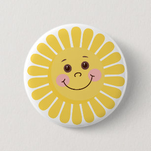 Cartoon Sun 2 Inch Round Button