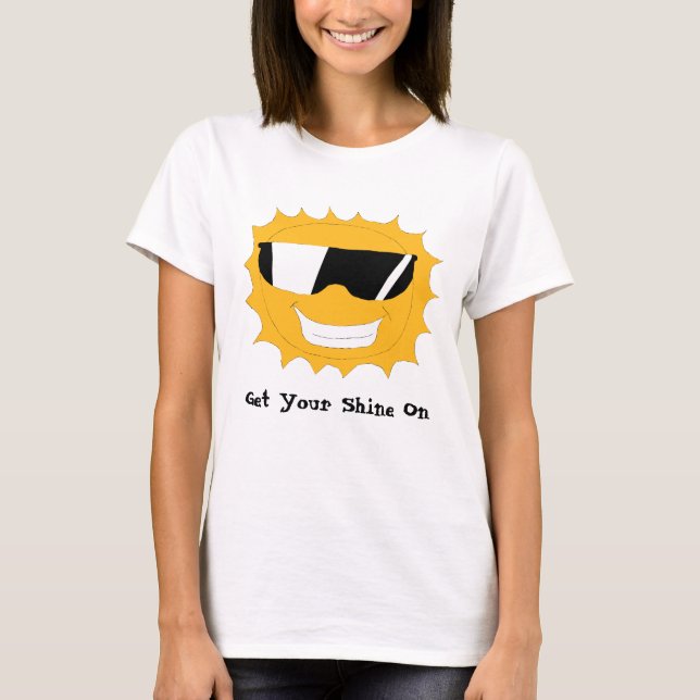Cartoon Sun With Sunglasses T-Shirt (Front)