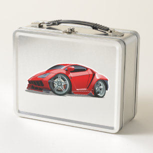 Cartoon super car metal lunch box