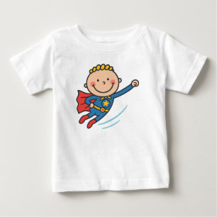 Cartoon Superhero Boy Flying Kids T-Shirt