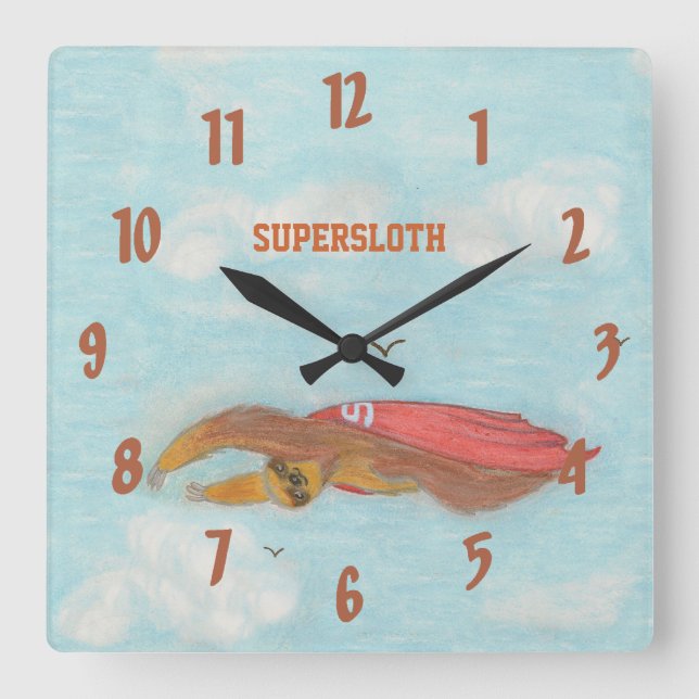 Cartoon Supersloth clock (Front)