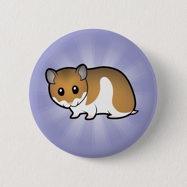 Cartoon Syrian Hamster 2 Inch Round Button (Front)