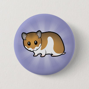 Cartoon Syrian Hamster 2 Inch Round Button