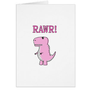 Cartoon T-Rex Dinosaur Mignonne Et Rose En Colère