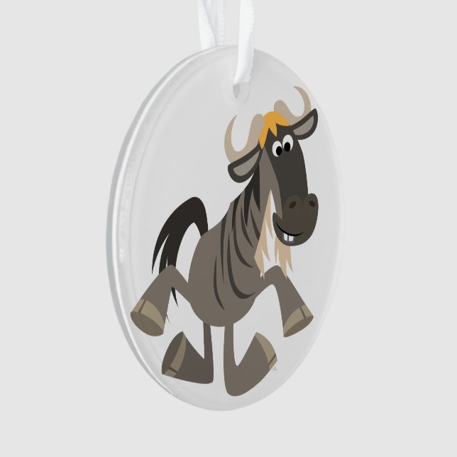 Cartoon Tap Dancing Wildebeest Acrylic Ornament (Front)