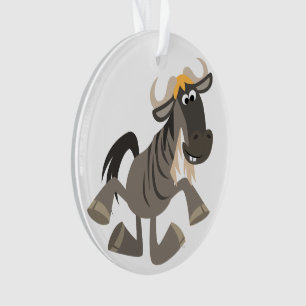 Cartoon Tap Dancing Wildebeest Acrylique Ornement
