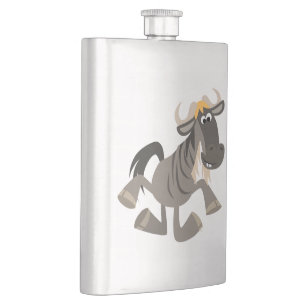 Cartoon Tap Dancing Wildebeest Classic Flask