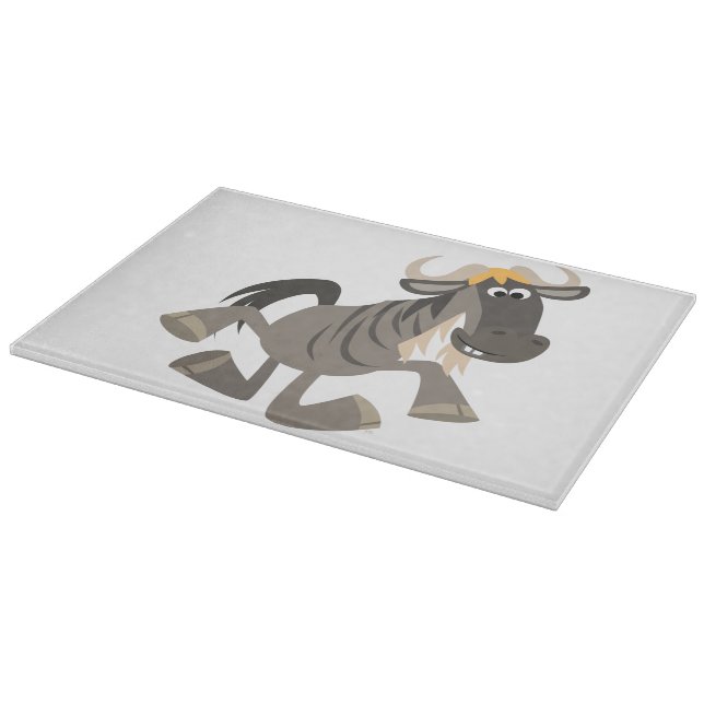 Cartoon Tap Dancing Wildebeest Cutting Board (Corner)