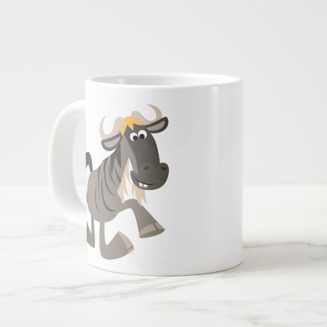 Cartoon Tap Dancing Wildebeest Jumbo Mug (Front Left)