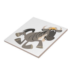 Cartoon Tap Dancing Wildebeest Tile