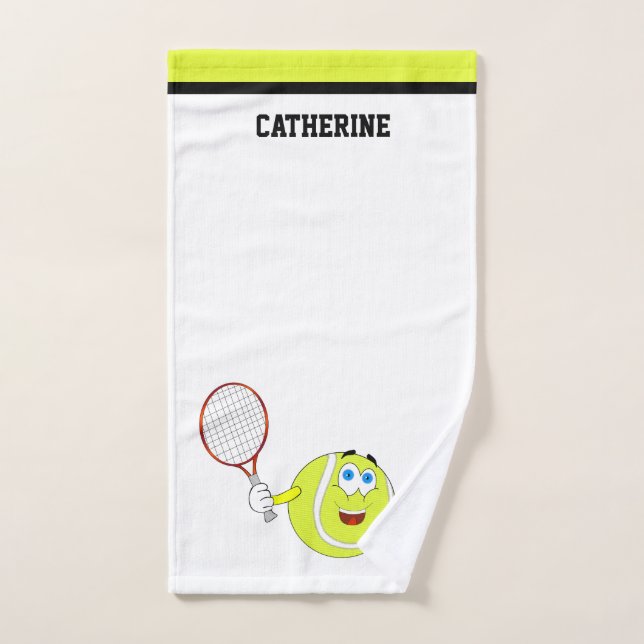 Cartoon Tennis Ball Sports Hand Towel (Hand Towel)