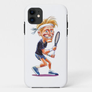 Cartoon tennis player phone case