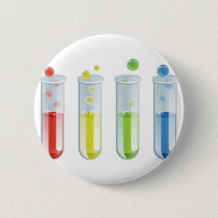Cartoon Test Tubes 2 Inch Round Button