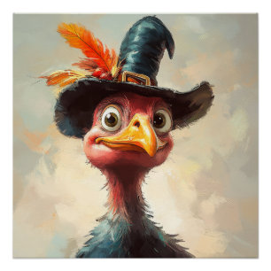 Cartoon Thanksgiving Turkey Poster