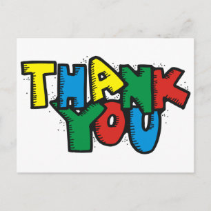 cartoon thankyou postcard