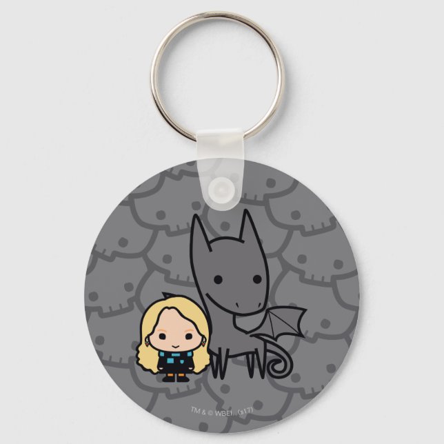 Cartoon Thestral and Luna Character Art Keychain (Front)