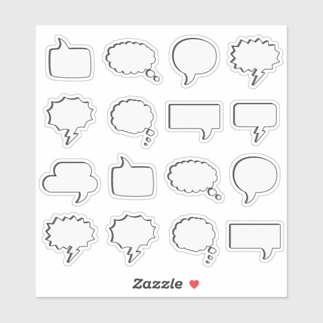 Cartoon Thought Comic Speech Bubble Quote Blank (Sheet)