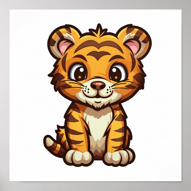 Cartoon tiger illustration poster (Front)