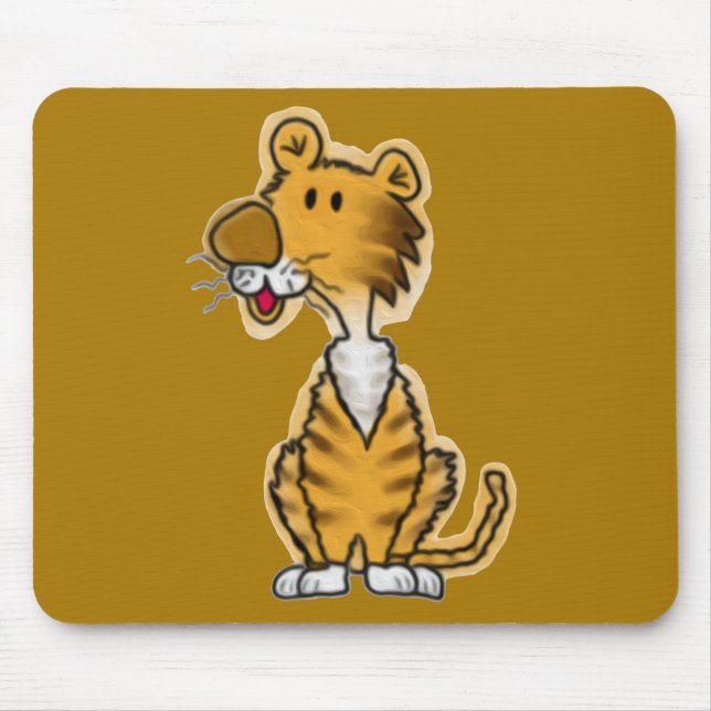 Cartoon Tiger Mouse Pad (Front)
