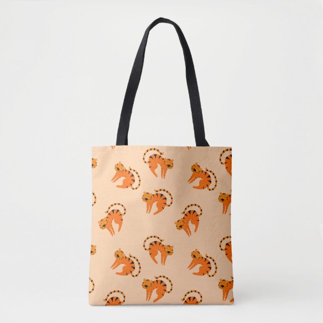Cartoon Tigers: Children's Vintage Print Tote Bag (Front)