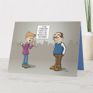 Cartoon; tomorrow I have a Corona test. Card