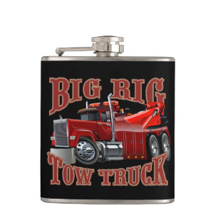 Cartoon tow truck hip flask