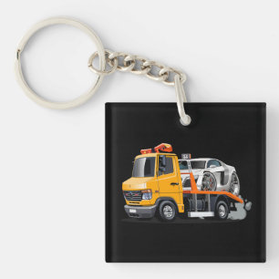 Cartoon tow truck keychain