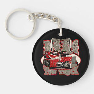 Cartoon tow truck keychain