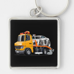 Cartoon tow truck keychain