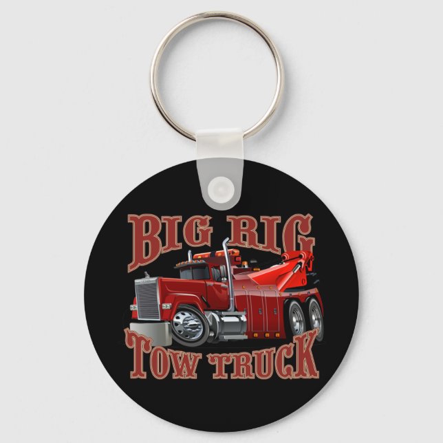 Cartoon tow truck keychain (Front)