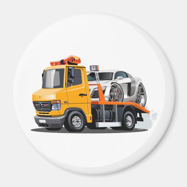 Cartoon tow truck magnet (Front)