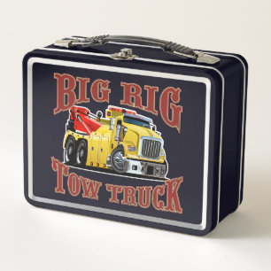 Cartoon tow truck metal lunch box