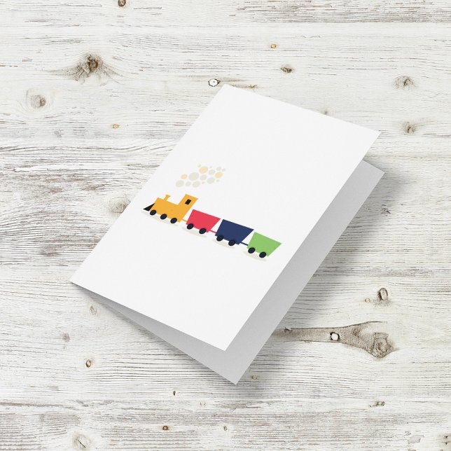 Cartoon Toy Train Steam Engine Card (Creator Uploaded)