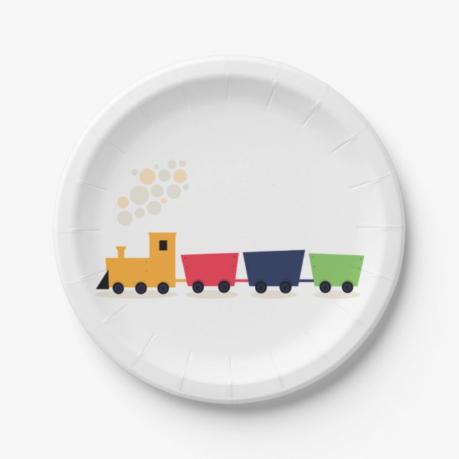 Cartoon Train Paper Plate (Front)